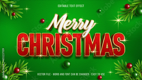 Merry christmas editable text effect