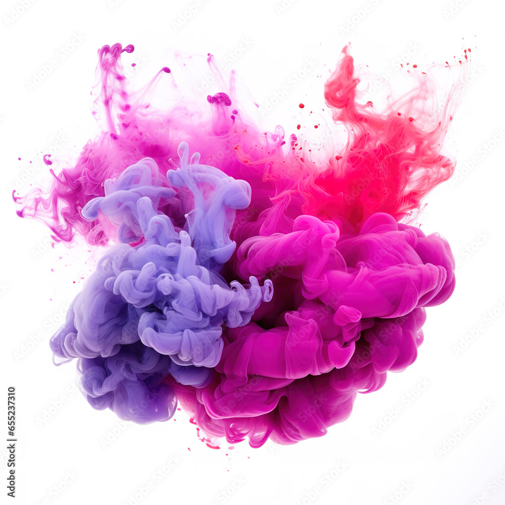 Colorful Smoke Bomb on White Background