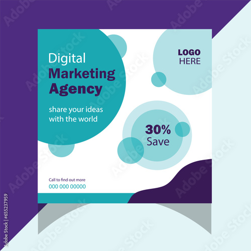 Corporate social media post template design .