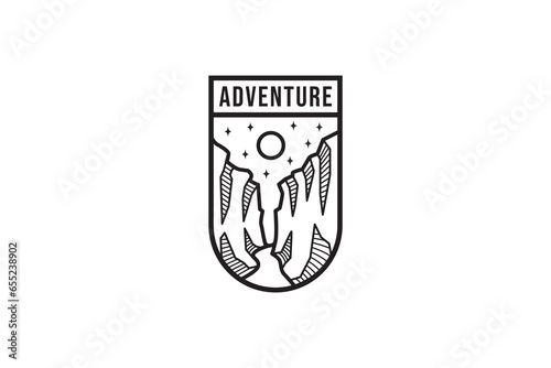 grand canyon badge emblem outline logo illustration design template