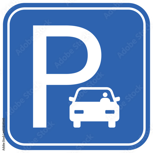 Car parking sign, vector illustration of Parking traffic sign isolated on white background