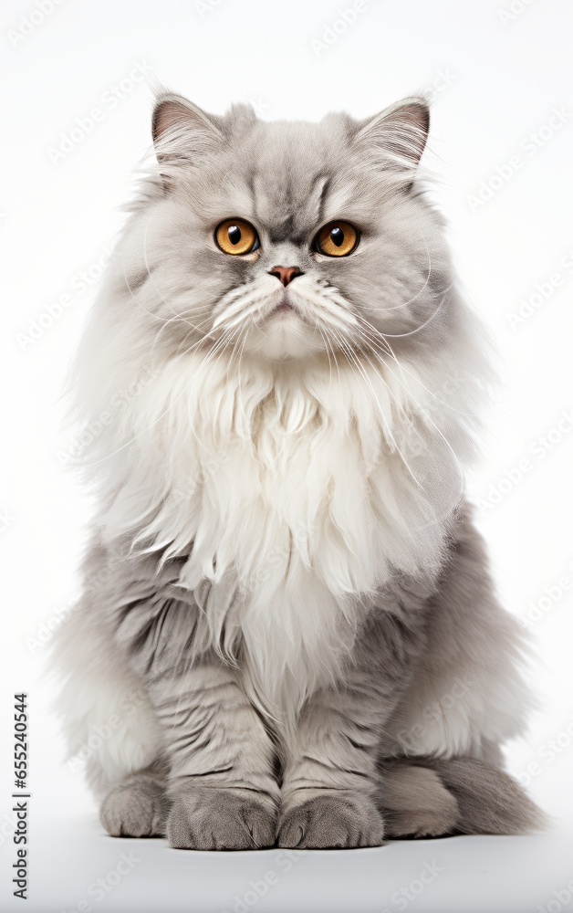 A white Persian cat portrait