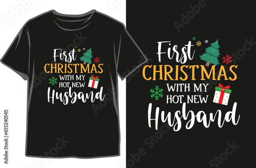 Christmas T-shirt Design. Festive T-shirt. Holiday Apparel 