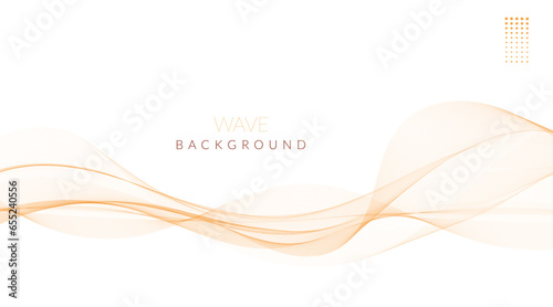 Abstract background with waves. Orange lines with copy space. Vector line background