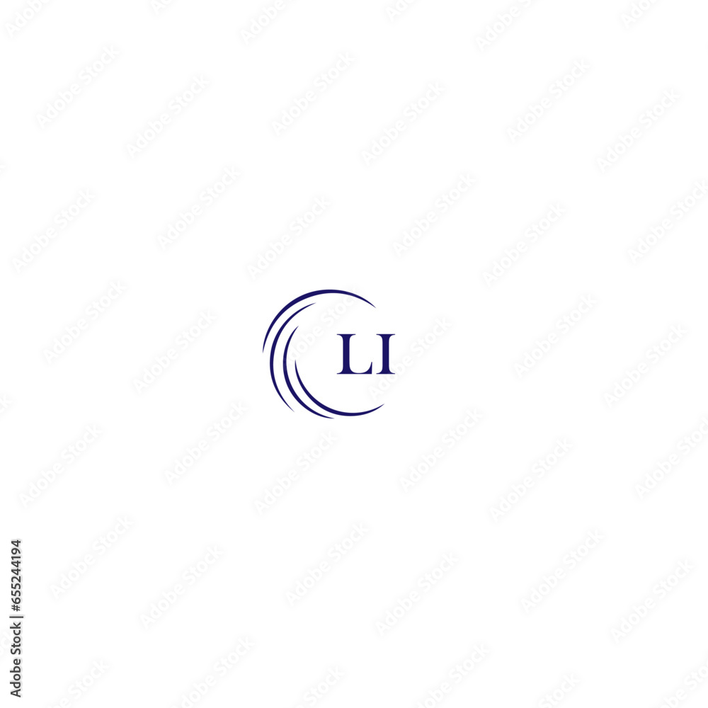 LI logo. L I design. White LI letter. LI, L I letter logo design. Initial letter LI linked circle uppercase monogram logo.