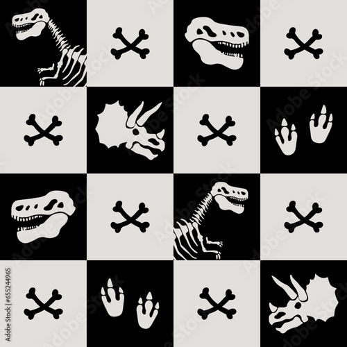 Dinosaurs Seamless Pattern. Cartoon Dinosaurs Seamless Repeat Design.