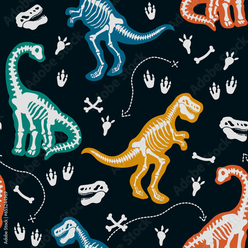 Dinosaurs Seamless Pattern. Cartoon Dinosaurs Seamless Repeat Design.