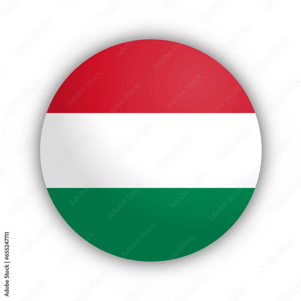 Flaga Węgier Przycisk - obrazy, fototapety, plakaty 