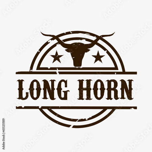 vector of long horn texas design with grunge style perfect for print etc