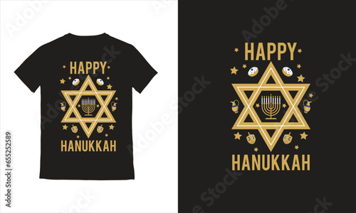 Happy Hanukkah with candles celebrates the light Jewish holiday's illustration.