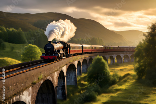 ancient passenger long-distance train rides at speed