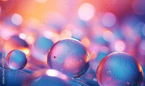 close-up composition of colorful glass bubbles.