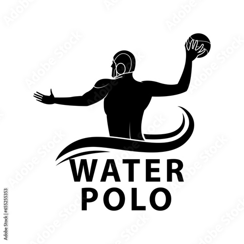 Water polo player logo template.