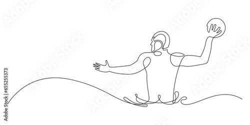 Continuous line water polo playing