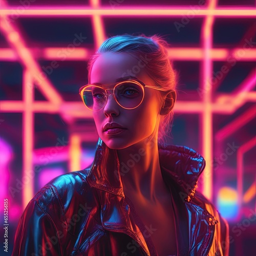 beautiful blonde woman with neon lights and neon lights beautiful blonde woman with neon lights and neon lights young girl in neon light