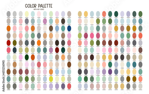 Pastel hand-picked colour palette includes 242 pastel color shades with hex codes for kids or kawaii illustration