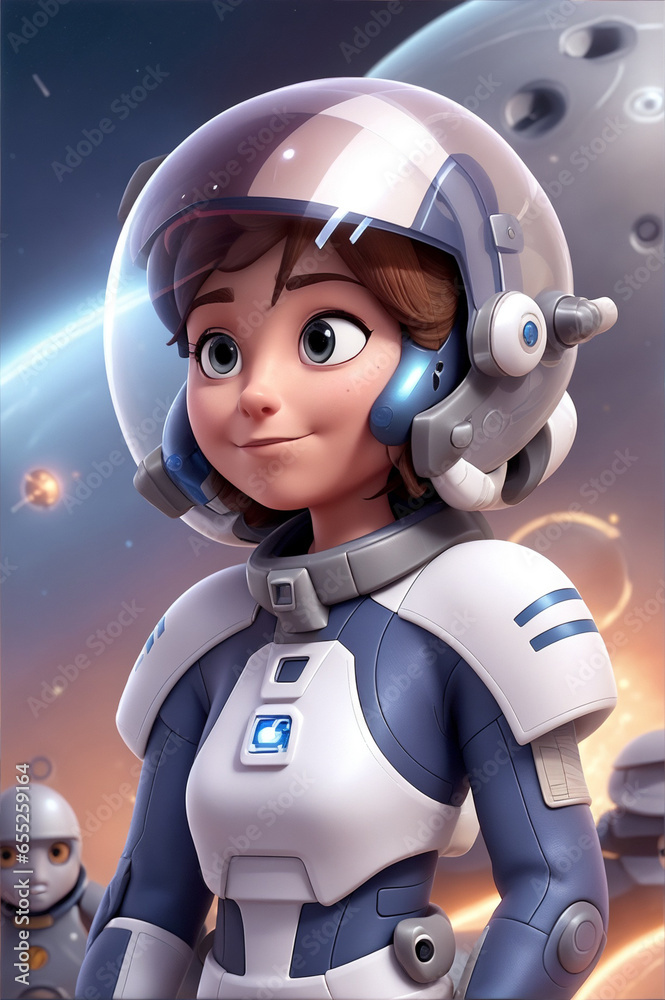 beautiful female astronaut on unknown planet, futuristic 3d astronaut portrait, generative ai beautiful female astronaut on unknown planet, futuristic 3d astronaut portrait, generative ai