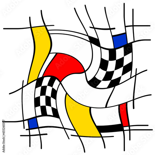 Tableau abstrait d'un circuit de course automobile