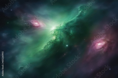 Mantis green galactic sky concept