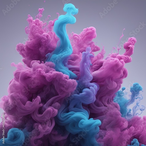 abstract background of colored ink in water. abstract background of colored ink in water. abstract colorful smoke. 3d rendering illustration.