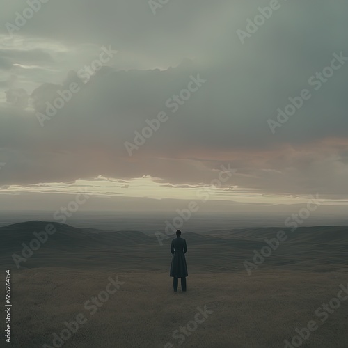 man in the mountains man in the mountains men in black jacket standing in mountains