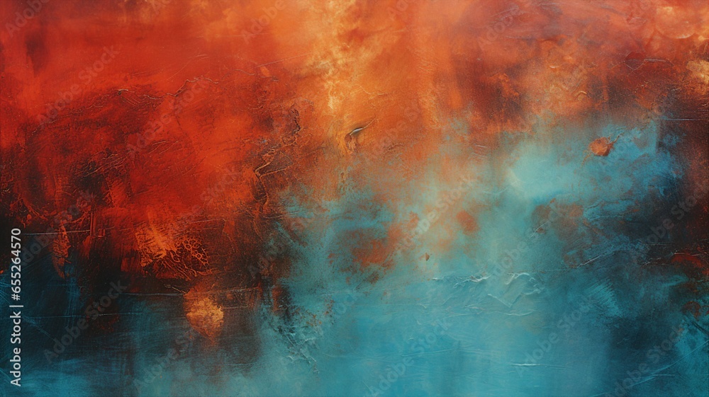 Abstract Rough Painted Texture with Rich Color Palette.