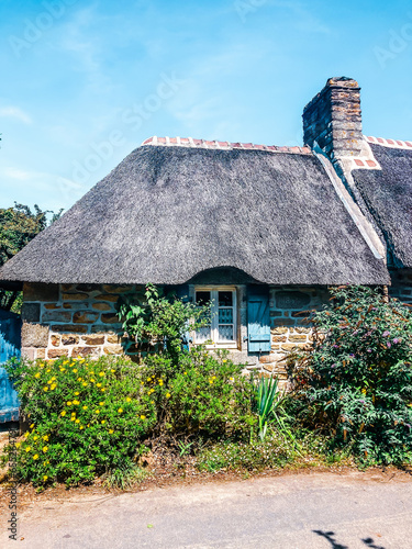 thatched cottage in the village