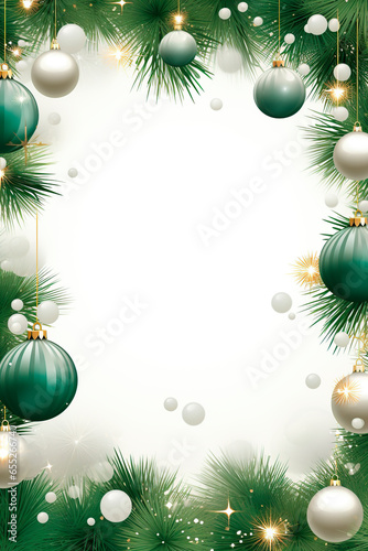 plain background with christmas decoration frame