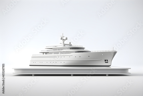 luxury yacht on the white background. 3d Render, Ai Generated © Mediapro