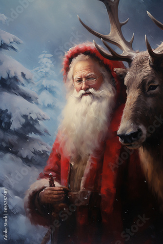 Santa and his favorite Reindeer, Generative AI