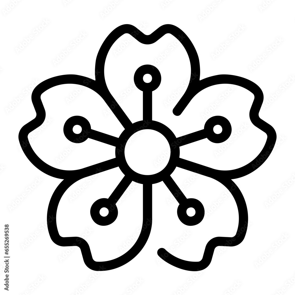 Fototapeta premium cherry blossom line icon