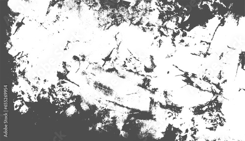 Abstract grunge marble background in black and white. Paint liquid splashes. Rough acrylic paint surreal structure. Modern digital backdrop. Cracks, scuffs, scratches. Ink slaps. Stone, rock surface