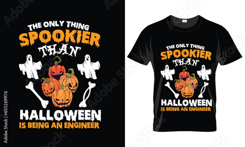 Halloween Engineer T-Shirt Design. Halloween October