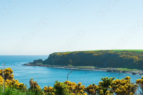 seaside landscape over the cliffs close to Cullen village, Scotland