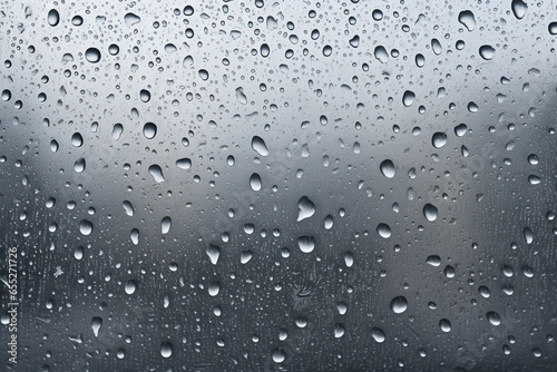 A close-up of raindrops on a windowpane during a summer downpour, illustrating the intricate details of precipitation, love and creation