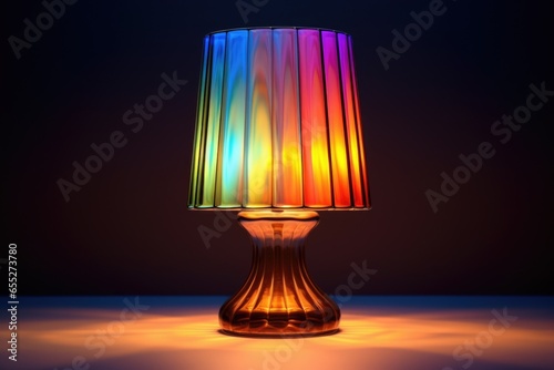 A vibrant lamp placed on a table. Suitable for home decor and interior design projects.