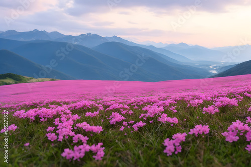tiny  small pink flowers growing in green grassland  natural beauty