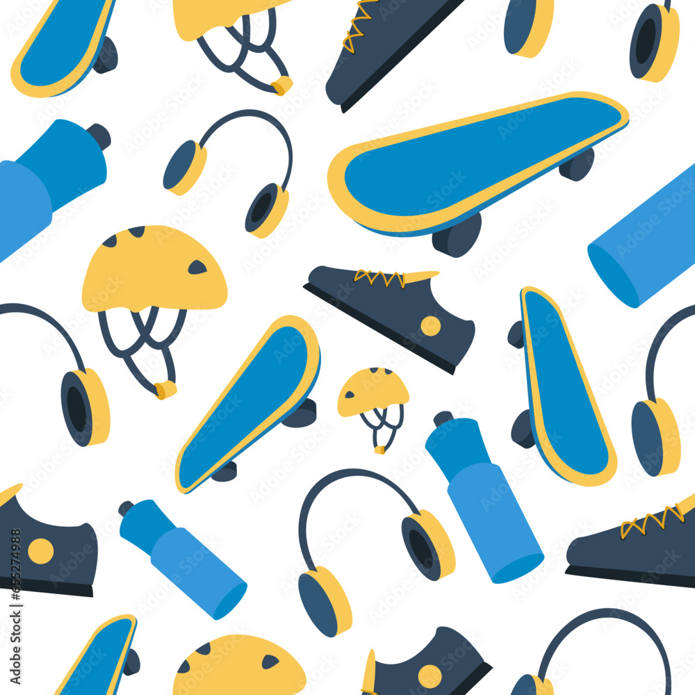 Skateboard Seamless Pattern Skateboard Seamless Pattern