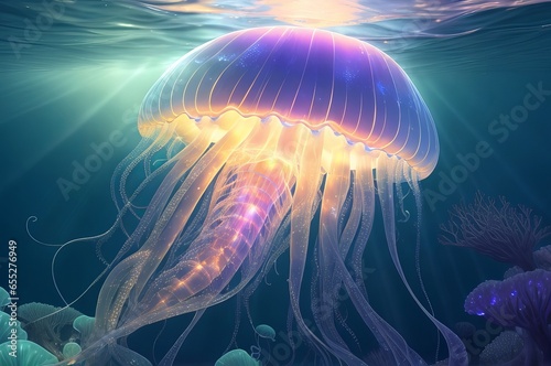 Ultra detailed jellyfish with iridiscent glow s © Fahim