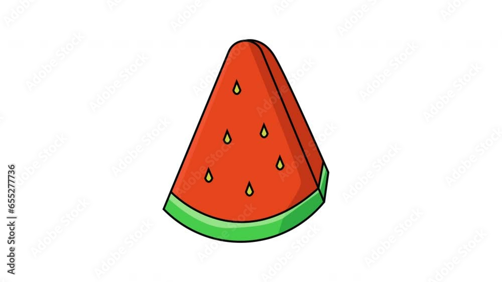 animated video of forming a watermelon on a white background