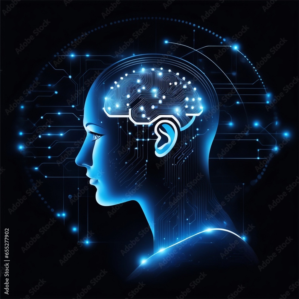 Obraz premium artificial intelligence. AI implementation Electronic mind. modern technology (Generative AI)