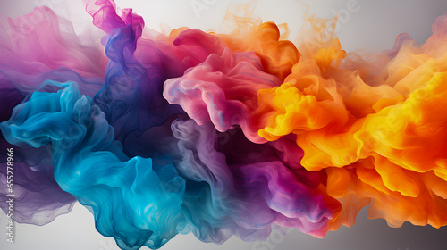 Abstract background. Motion of colorful ink in water.