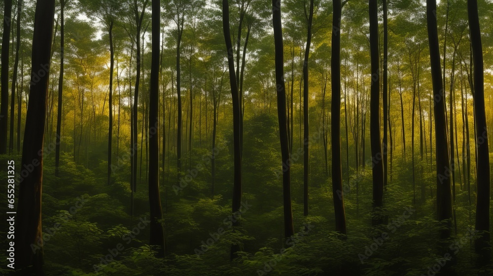 Naklejka premium Morning in the forest