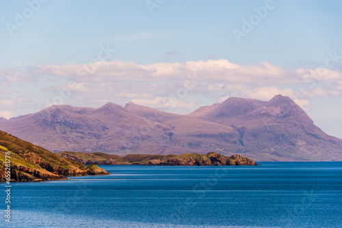 seascape along the ferryboat trip from the isle of Lewiss to Ullapool, Highlands, Scotland  photo