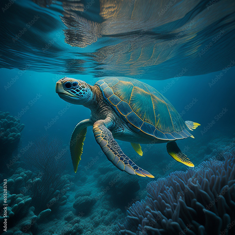 Sea Turtle Photography, generative ai