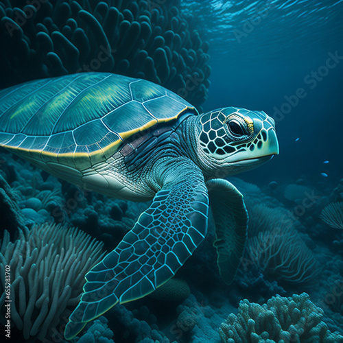 Sea Turtle Photography  generative ai
