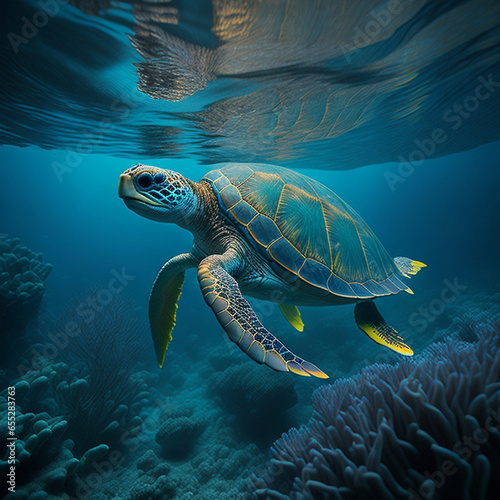Sea Turtle Photography, generative ai