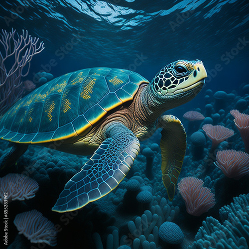 Sea Turtle Photography  generative ai