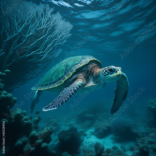 Sea Turtle Photography, generative ai