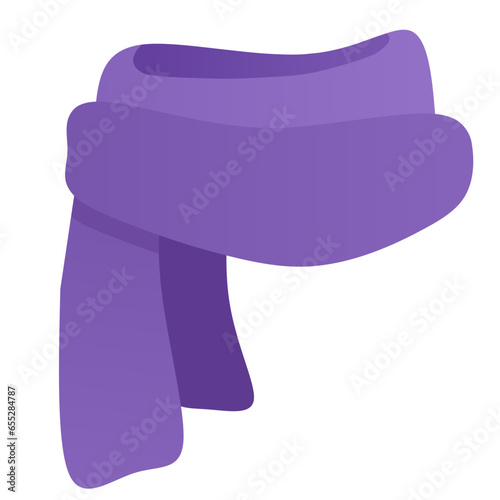 Scarf icon vector for winter event. Scarf icon for cold season graphic resource. Scarf for icon, symbol, winter or Christmas celebration. Winter clothes to keep the body warm